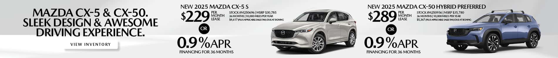 April Offers on New 2025 Mazda CX-5 and CX-50 Hybrid Models