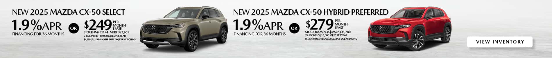 June Offers on New 2025 Mazda CX-50 Gas and Hybrid Models