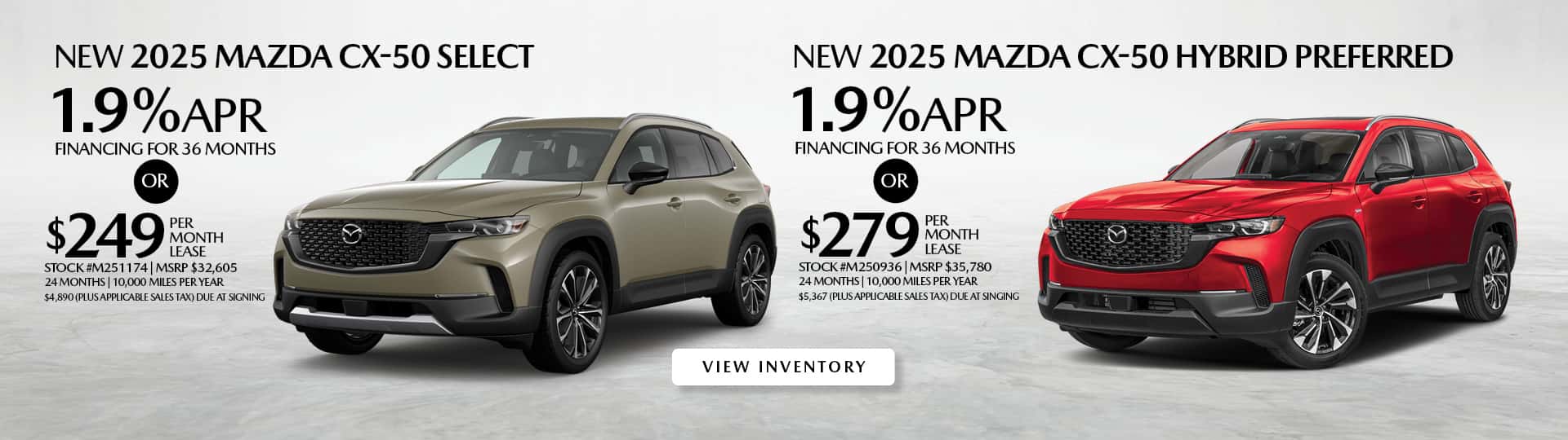 June Offers on New 2025 Mazda CX-50 Gas and Hybrid Models