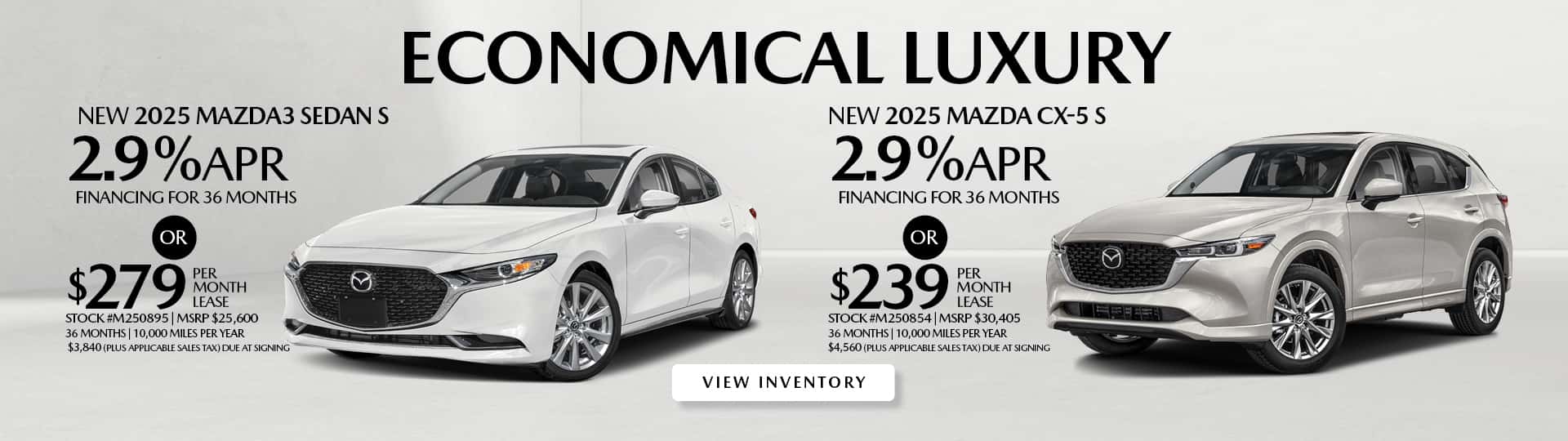 May Offers on New 2025 Mazda3 and CX-5 Models