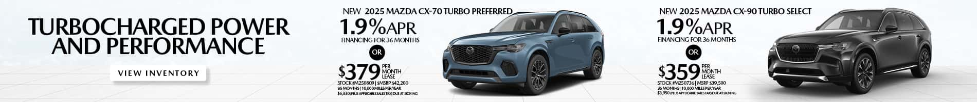 May Offers on New 2025 Mazda CX-70 and CX-90 Models