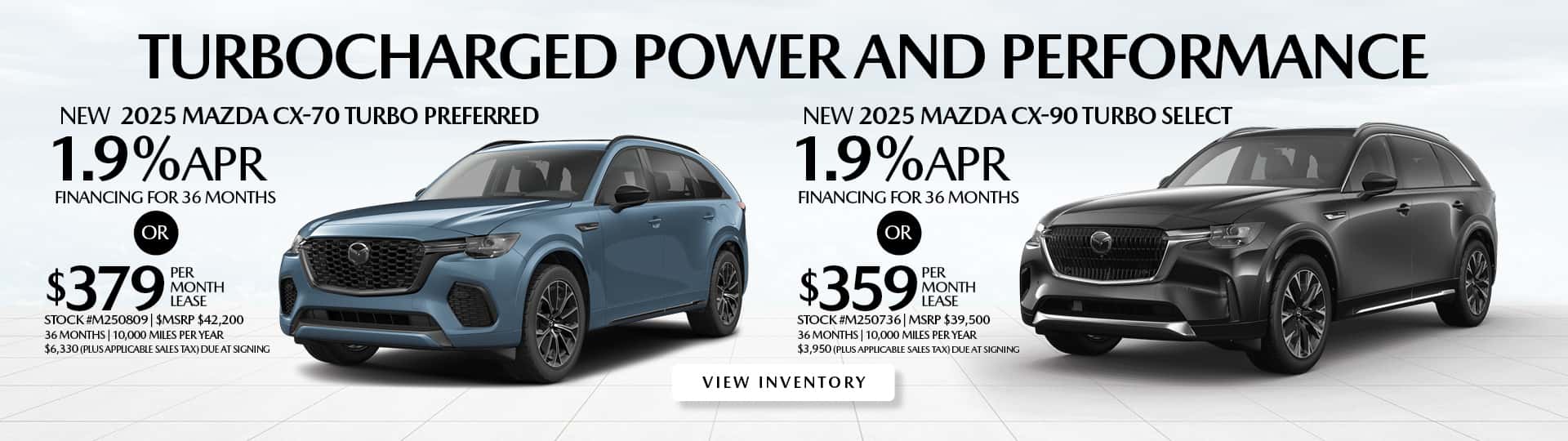 May Offers on New 2025 Mazda CX-70 and CX-90 Models