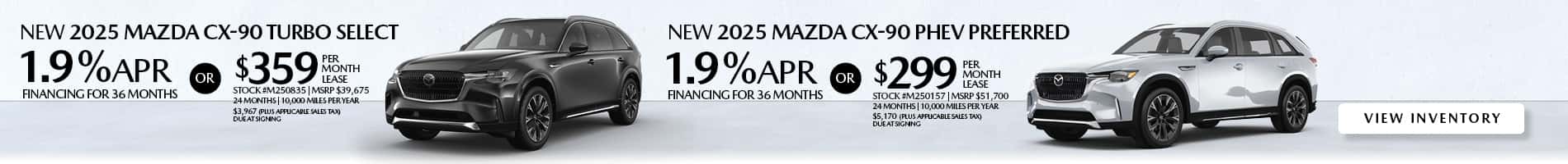 June Offers on New 2025 Mazda CX-90 Gas and PHEV Models