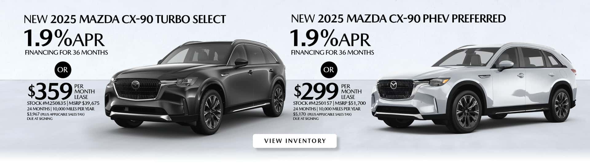 June Offers on New 2025 Mazda CX-90 Gas and PHEV Models