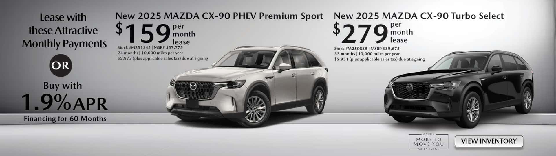 August Offers on New 2025 Mazda CX-90 Gas and Hybrid Models