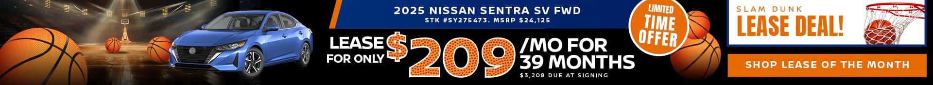 2025 Nissan Sentra SV FWD March Lease Deal – Desktop SRP Banner