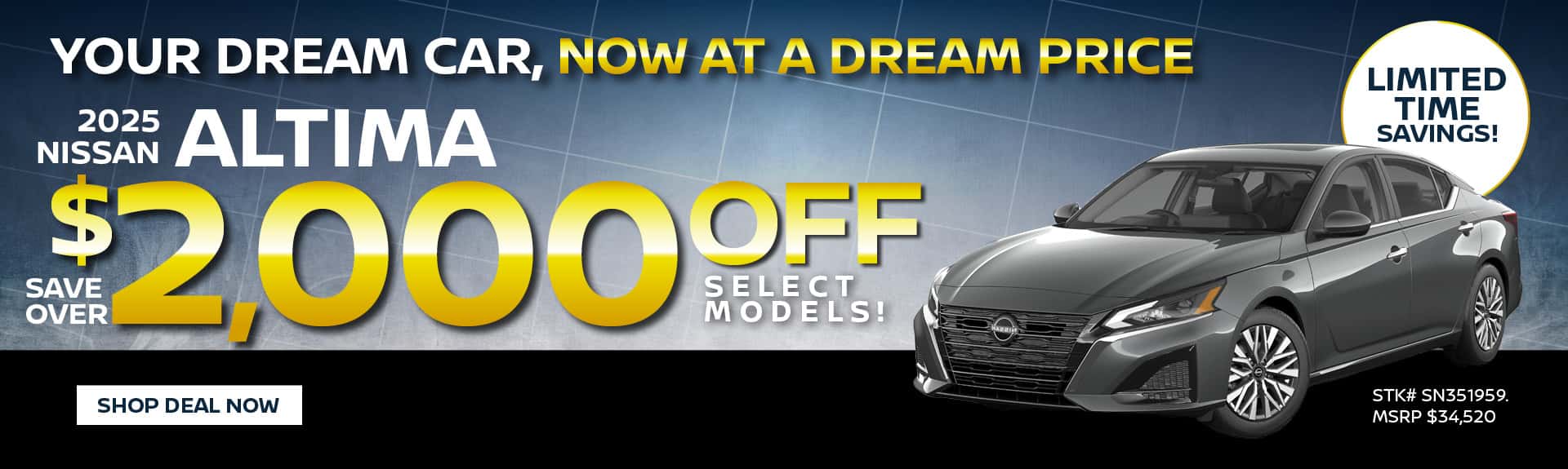 2025 Nissan Altima – Discount April Offer – Desktop Slide