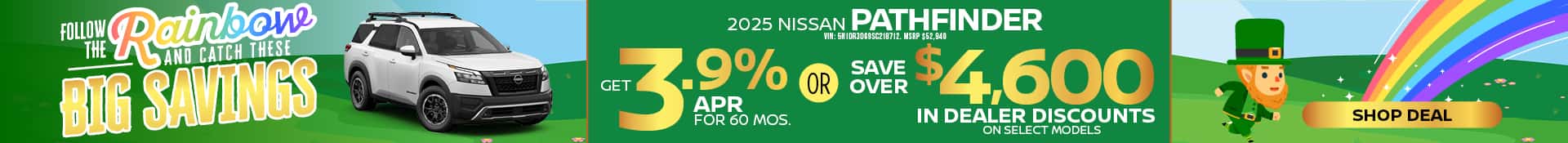 2025 Nissan Pathfinder –APR or Dealer Savings Offer - Desktop SRP Banner