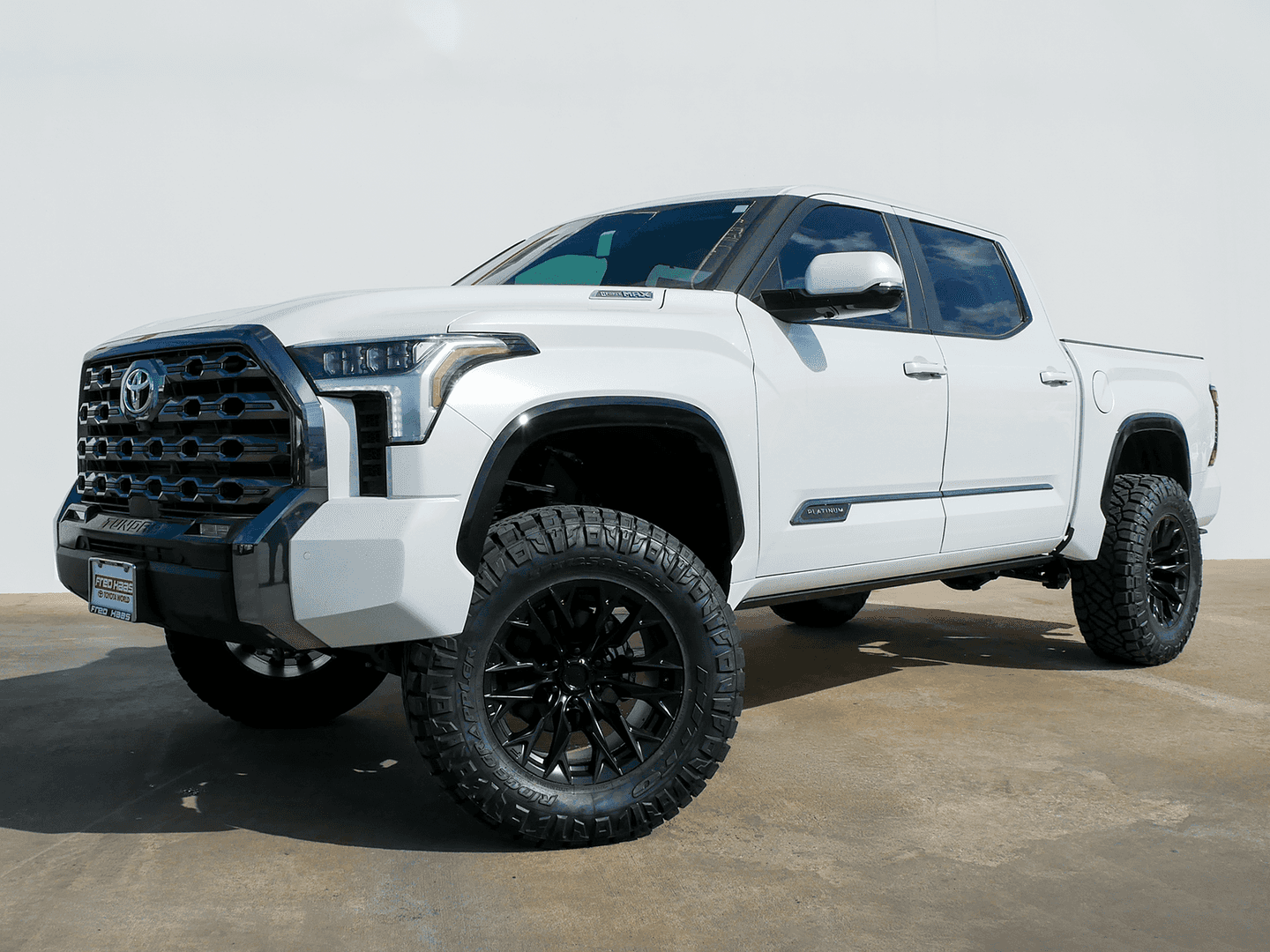 White lifted Tundra