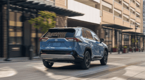 2025 RAV4 Hybrid XSE shown in Cavalry Blue for sale near The Woodlands, TX
