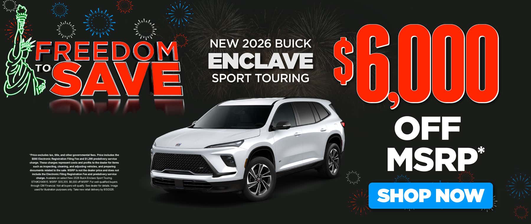 New 2026 Buick Enclave Sport Touring $6,000 OFF MSRP*