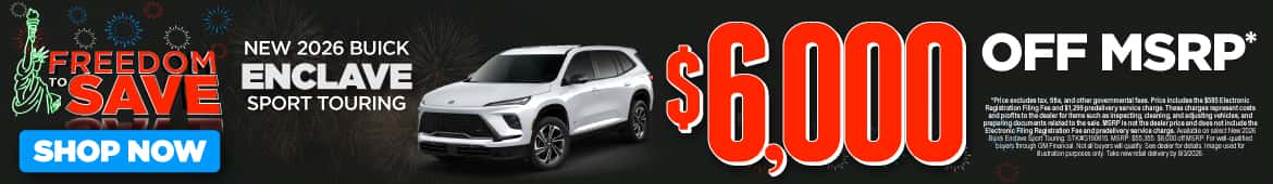 New 2026 Buick Enclave Sport Touring $6,000 OFF MSRP*