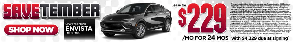 New 2026 Buick Envista Preferred Lease for $229 a month for 24 months with $4,329 due at signing*