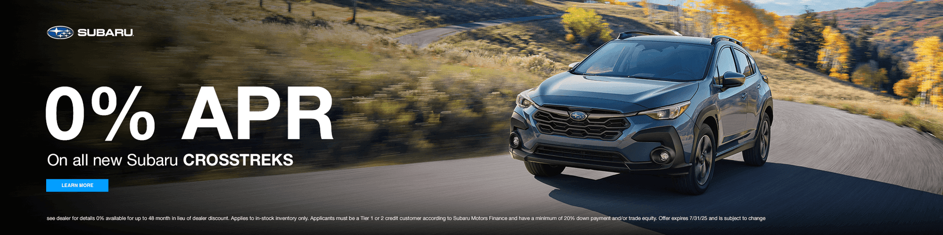 0% ON ALL NEW CROSSTREKS