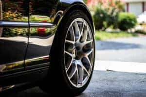 close-up view of wheel and tire of buick encore