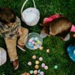 Kids Celebrate Easter In 2024 in a yard in Fort Worth, TX
