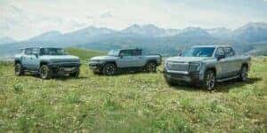 GMC Truck line up in a field