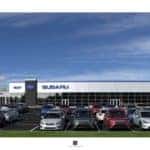 All New Hiley Subaru of Fort Worth Facility with a lot of subaru vehicles in fort worth, tx
