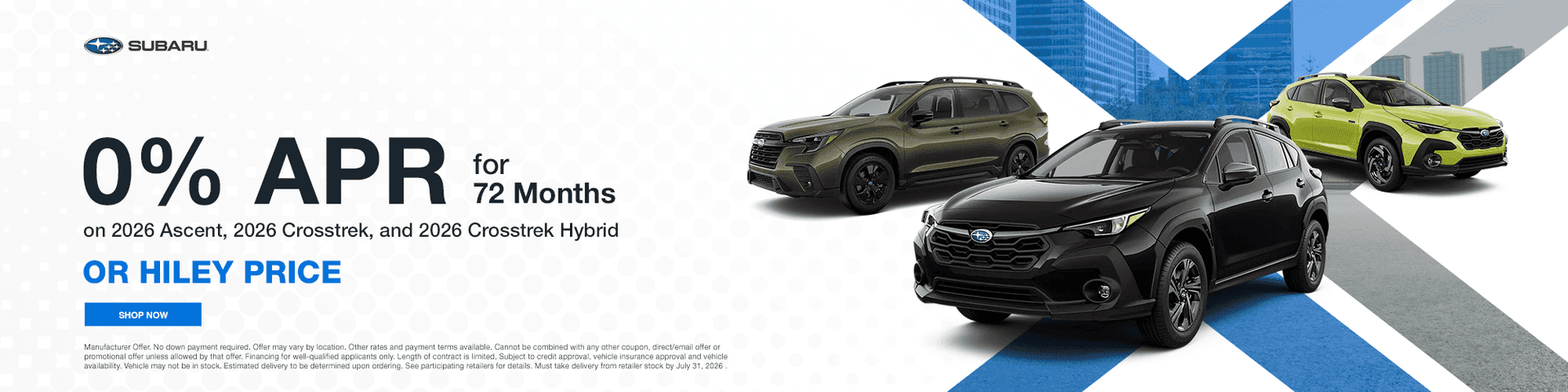 Ascent, Crosstrek, Crosstrek Hybrid