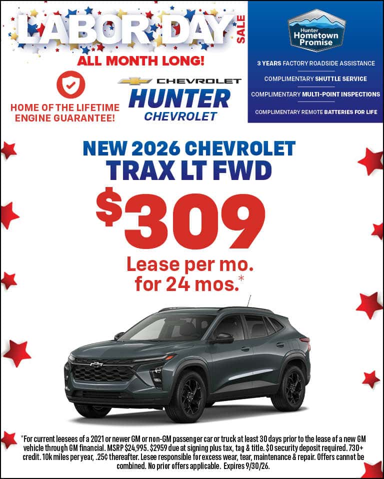 Lease $309 2026 Chevrolet Trax