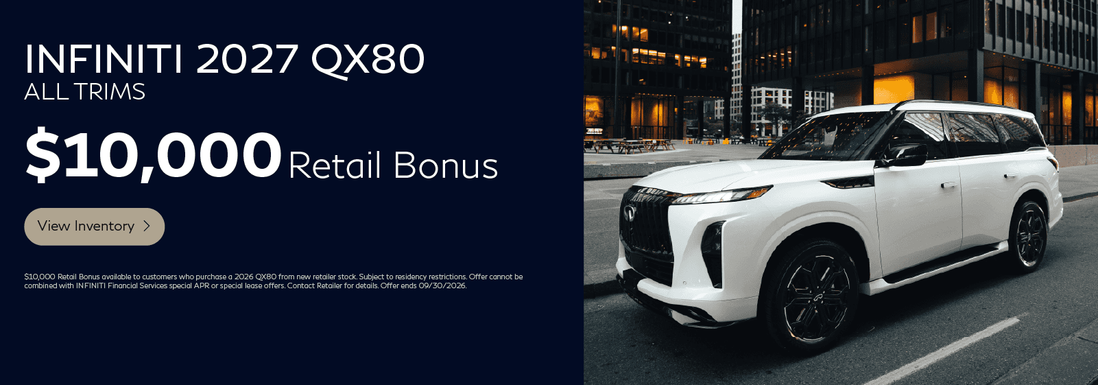 2026 QX80 Bonus Cash