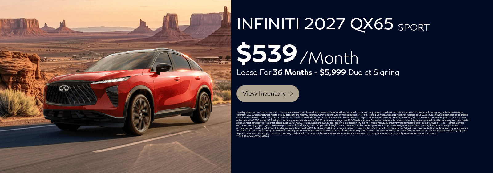 2027 QX65 Lease
