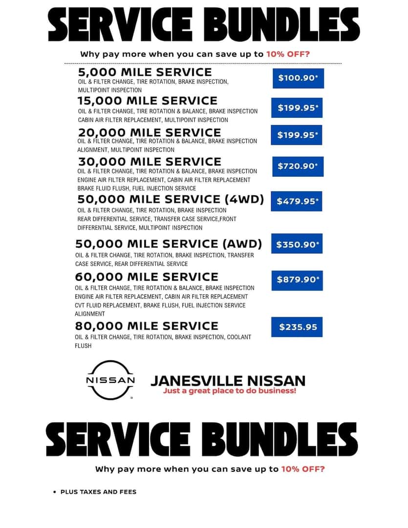 Auto Service Specials | Janesville Nissan near Janesville, WI
