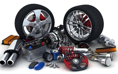 Assortment of parts sitting next to each other