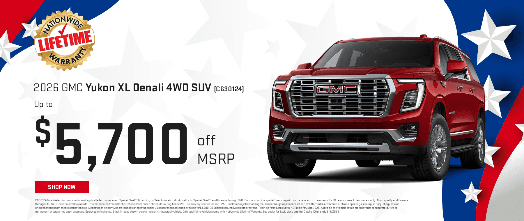 2026 GMC Yukon XL Denali 4WD SUV C630124 Subtext: Up to $5,700 off MSRP