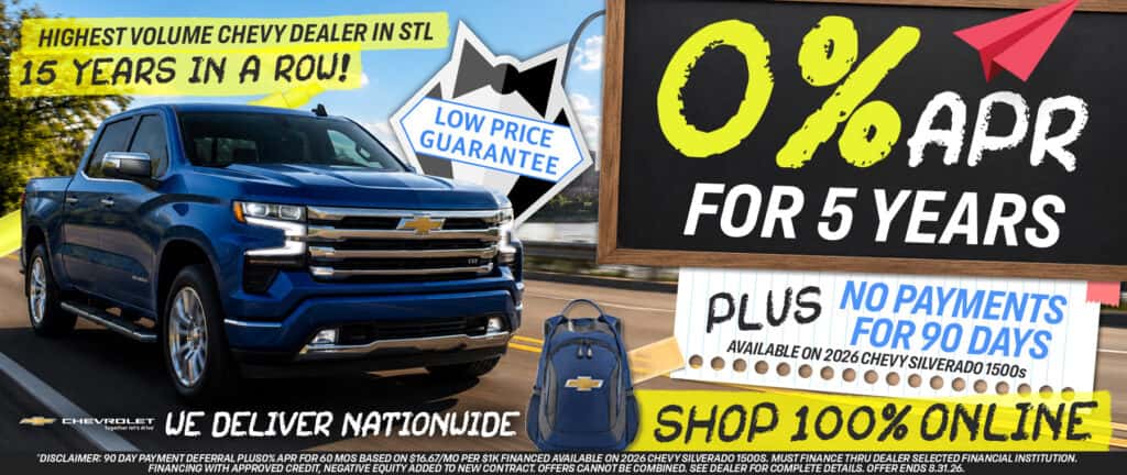 0% APR For 5 Years + No Payments For 90 Days On 2026 Chevy Silverado 1500s