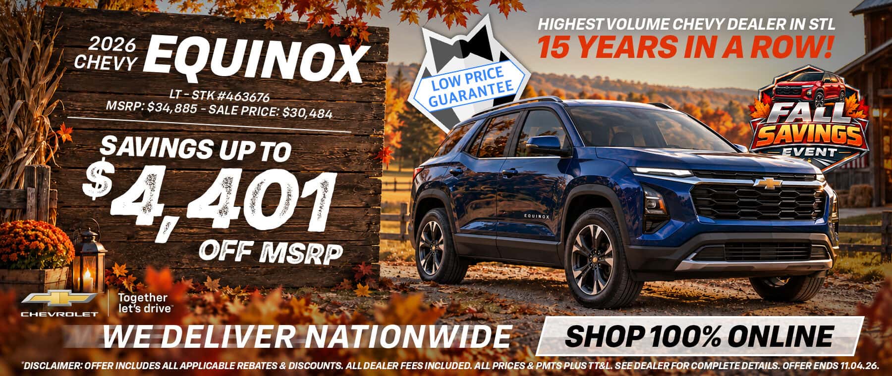 2026 Chevy Equinox - Savings up to $4,401 off MSRP