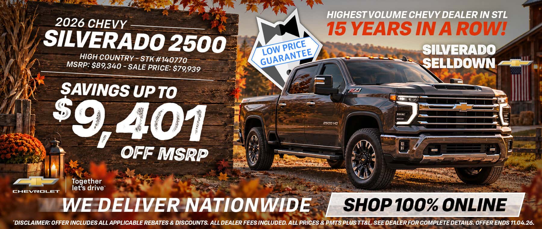 2026 Chevy Silverado 2500 - Savings up to $9,401 off MSRP