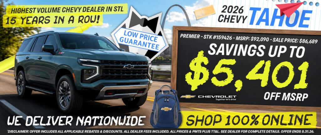 2026 Chevy Tahoe - Savings Up To $5,401 Off MSRP