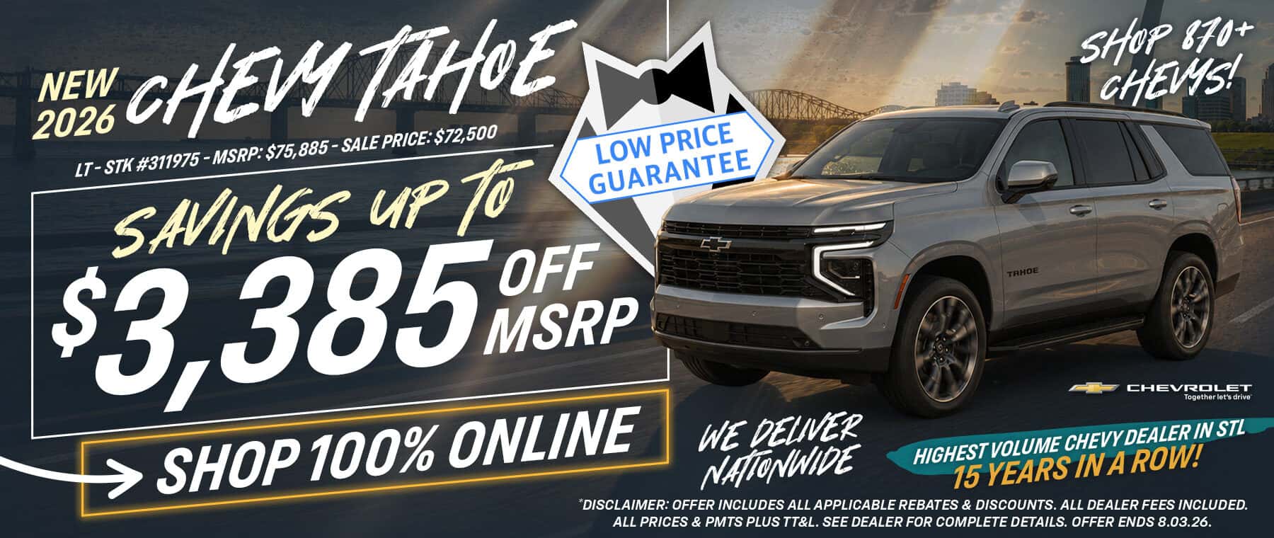 2026 Chevy Tahoe Savings