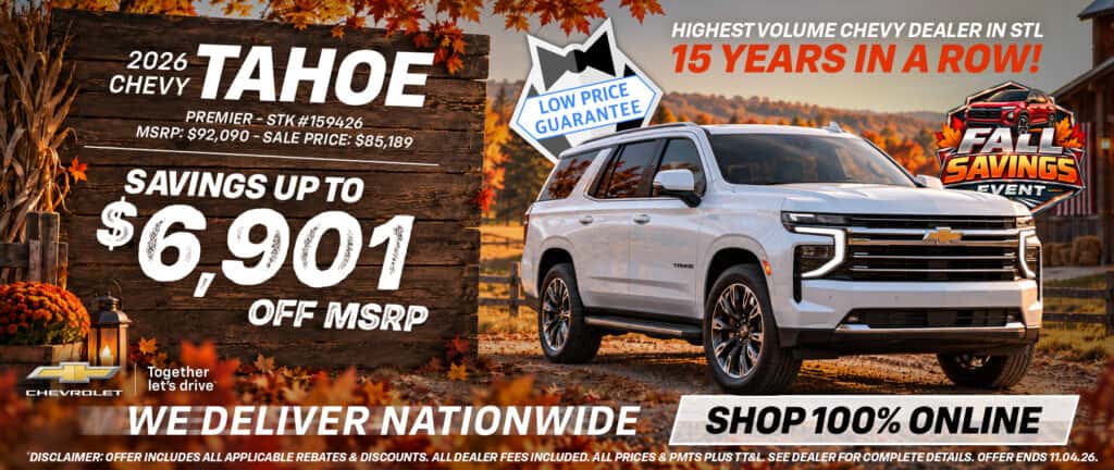 2026 Chevy Tahoe - Savings up to $6,901 Off MSRP