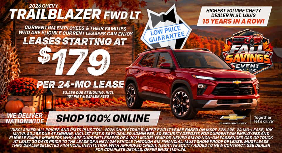 2026 Chevy Trailblazer FWD LT - Current GM Employees & Eligible Family Members Special Offer- Lease starting at $179/24-mo lease