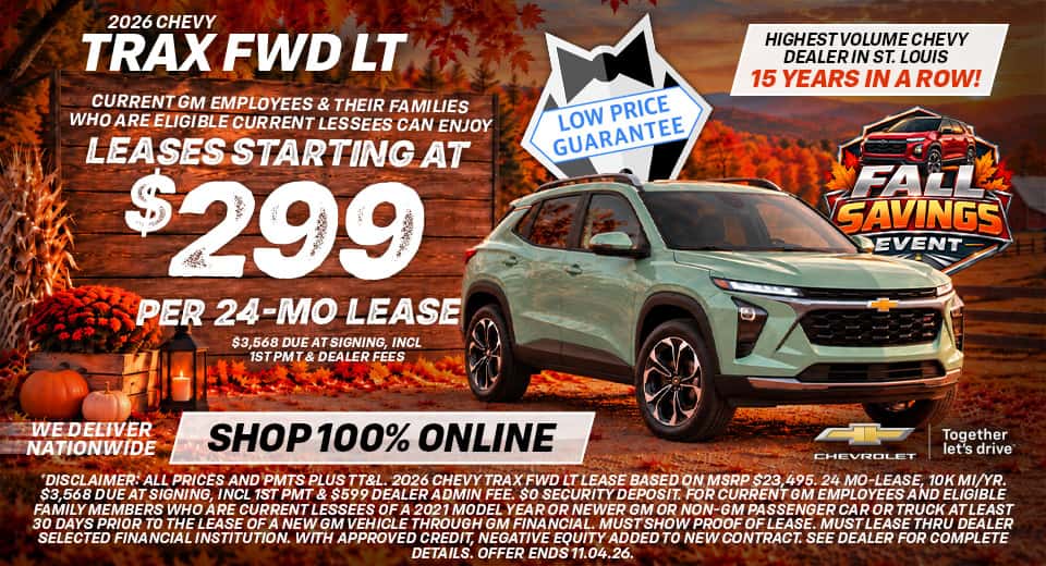 2026 Chevy Trax FWD LT -  Current GM Employees & Eligible Family Members Special Offer - Lease Starting At $299/24-Mo Lease
