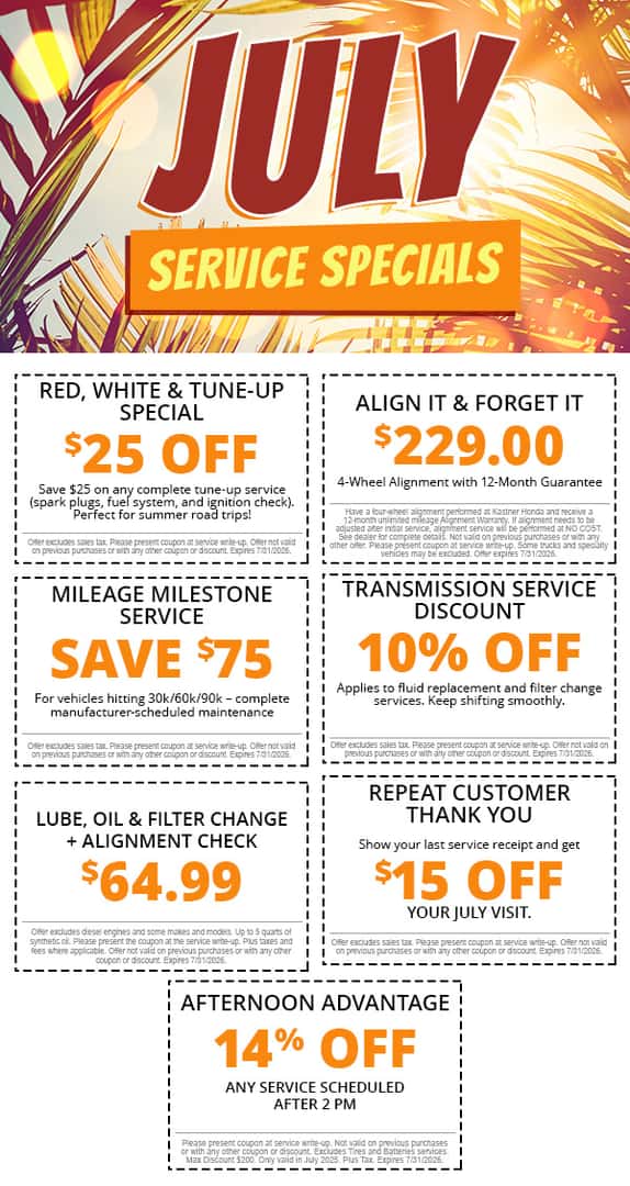 July Service Specials