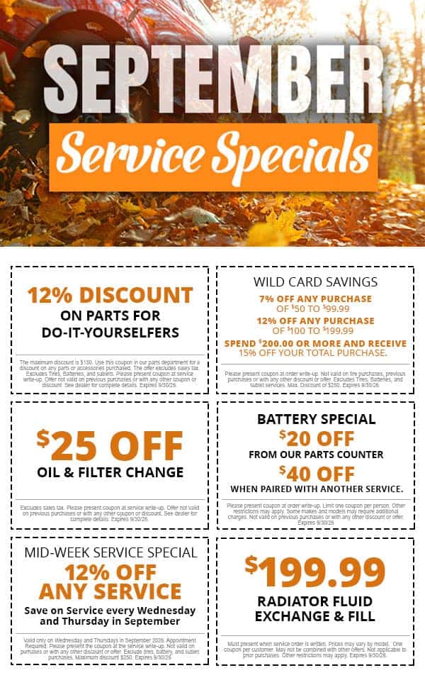 September Service Specials