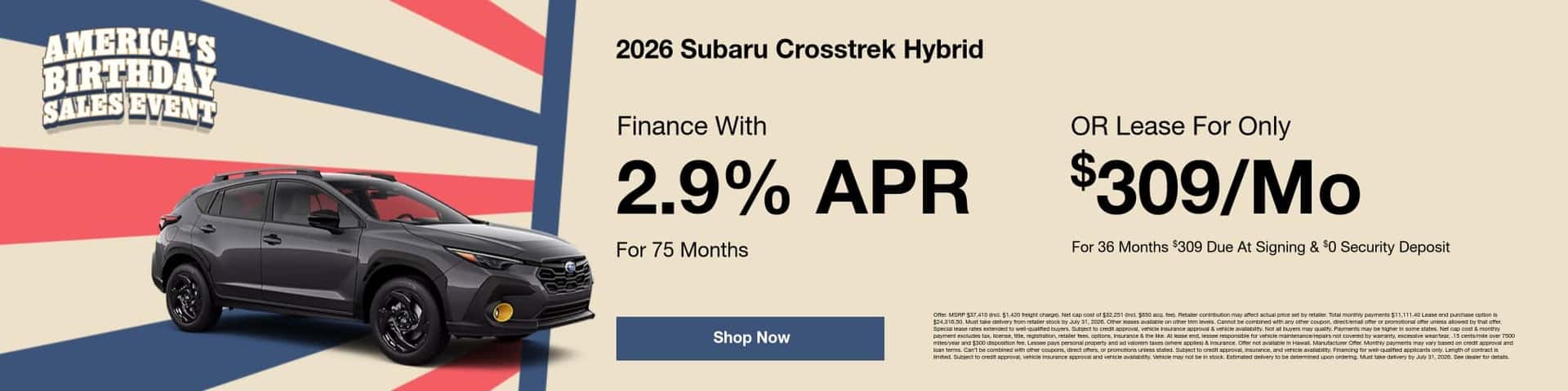 July Crosstrek Hybrid Specials