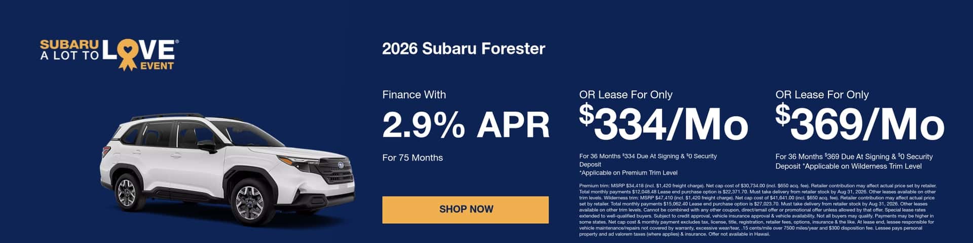 August 2026 Forester Special