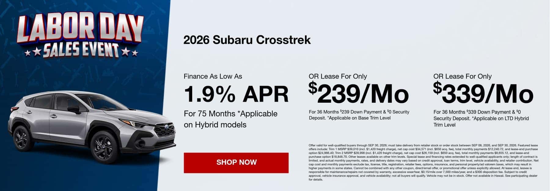 September Crosstrek Special