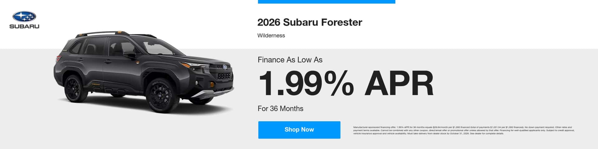 October 2026 Forester Specials