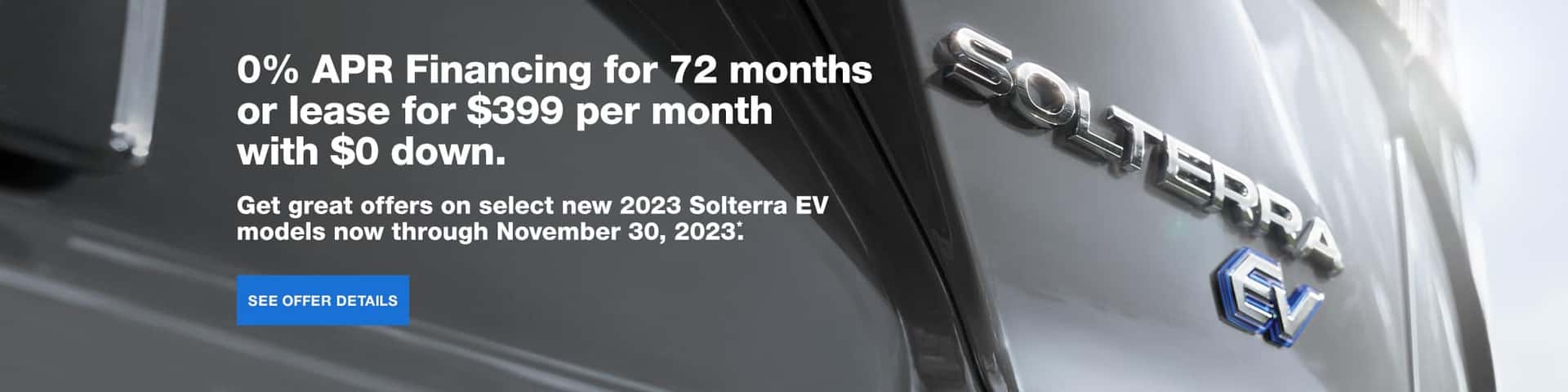2023 Subaru Solterra EV Incentives
