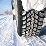 Land Rover tire driving in snow