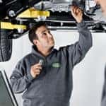 Land Rover Mechanic performing an inspection