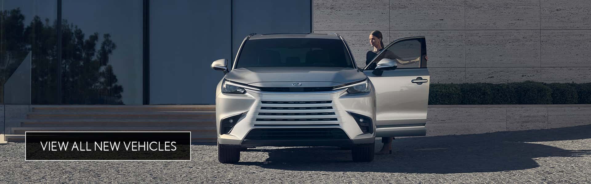 Woman getting into a Lexus SUV