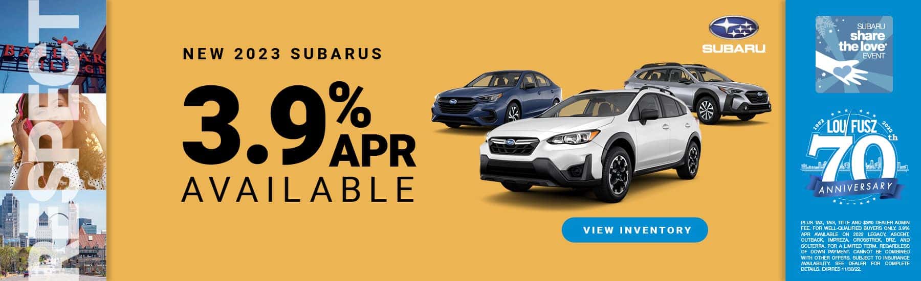 NEW 2023 SUBARUS 3.9% APR AVAILABLE