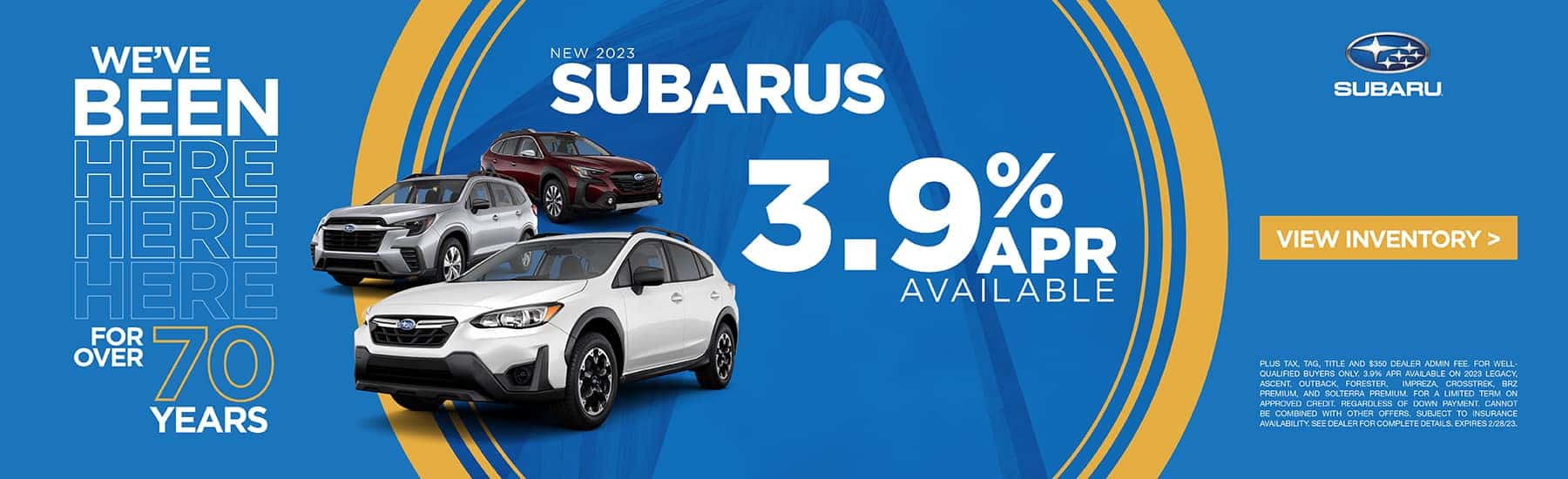NEW 2023 SUBARUS 3.9% APR AVAILABLE