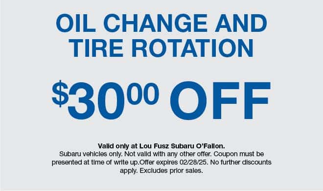 Oil change and tire rotation $30 off
